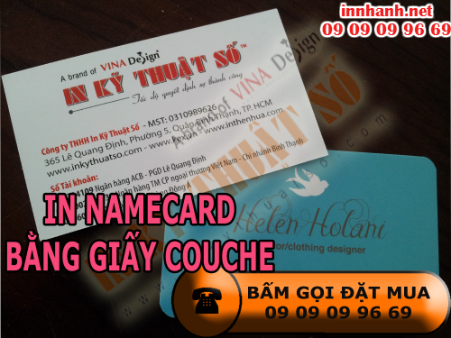 Bấm gọi đặt in name card bằng giấy couche tại Cty TNHH In Kỹ Thuật Số - Digital Printing