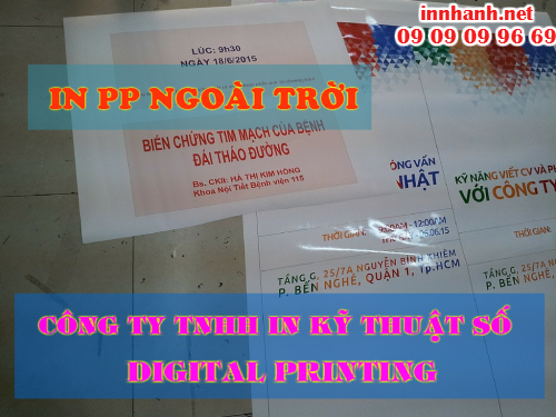 In PP ngoài trời giá rẻ, gia công cán màng bảo vệ tại Công ty TNHH In Kỹ Thuật Số - Digital Printing