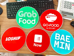 In sticker size lớn - In nhanh sticker Grab Food - Go-Food - Loship - Now - Baemin