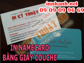 In name card bằng giấy couche