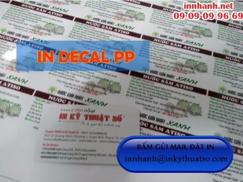 In decal PP giá rẻ tại HCM cùng Công ty TNHH In Kỹ Thuật Số - Digital Printing